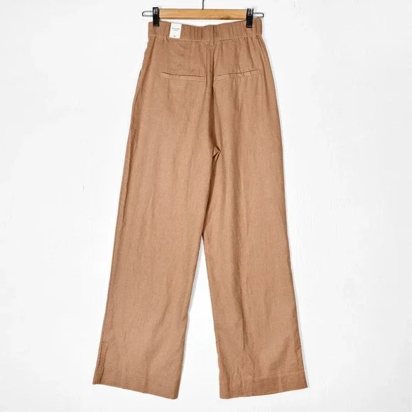 Abercrombie NEW Linen-Blend Sloane Wide Leg Pants Womens XS Reg Quiet Luxury - Picture 3 of 9